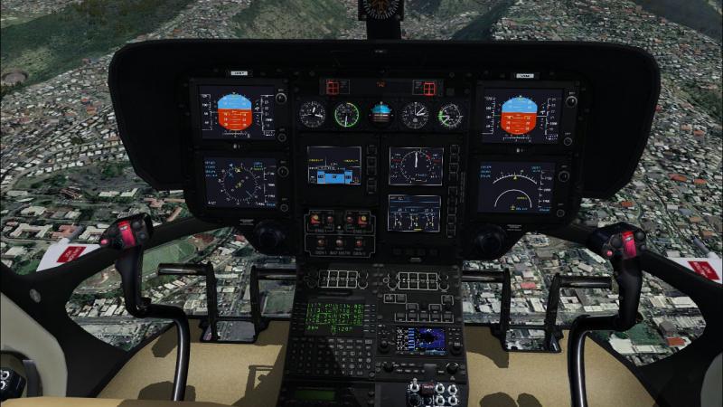 Full flight simulator with EC 135 helicopter cockpit (Thales