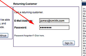 Returning customer sign-in